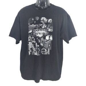 Las Vegas Vacation Tee Black Size XL T-shirt Nevada Souvenir